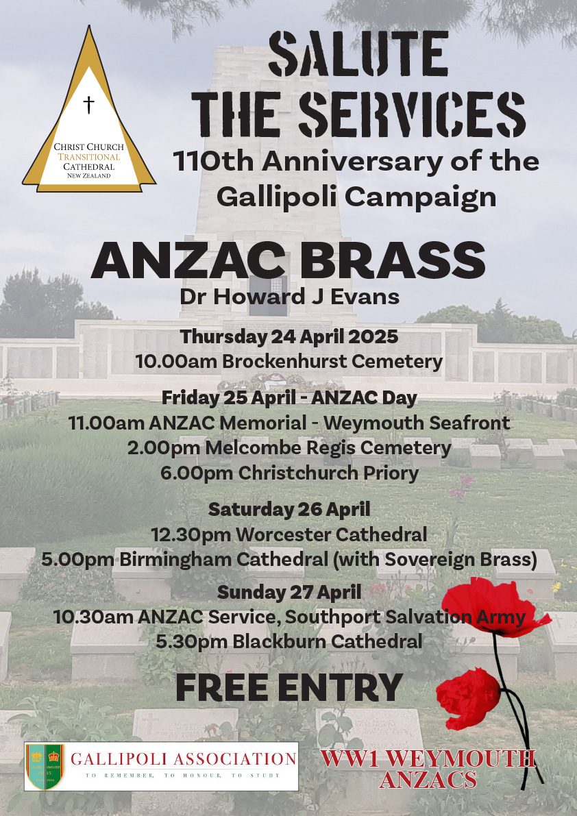 ANZAC Brass to mark 110th anniversary of Gallipoli Campaign with UK